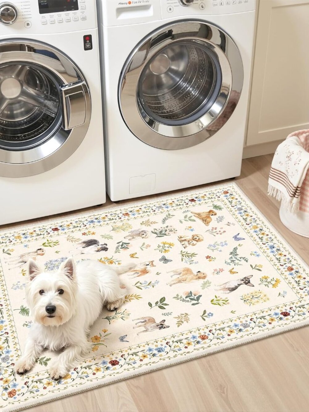 2x3 Dog Rugs for Entryway, Machine Washable Door Mat Animal Floral Small Area Ru - Picture 4 of 9